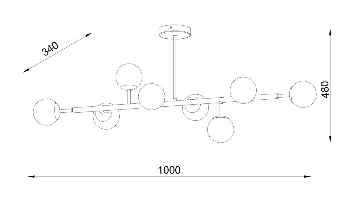 LAMPA SUFITOWA PENINA - biały, Trend, metal/szkło (100/26/48cm) - Novel