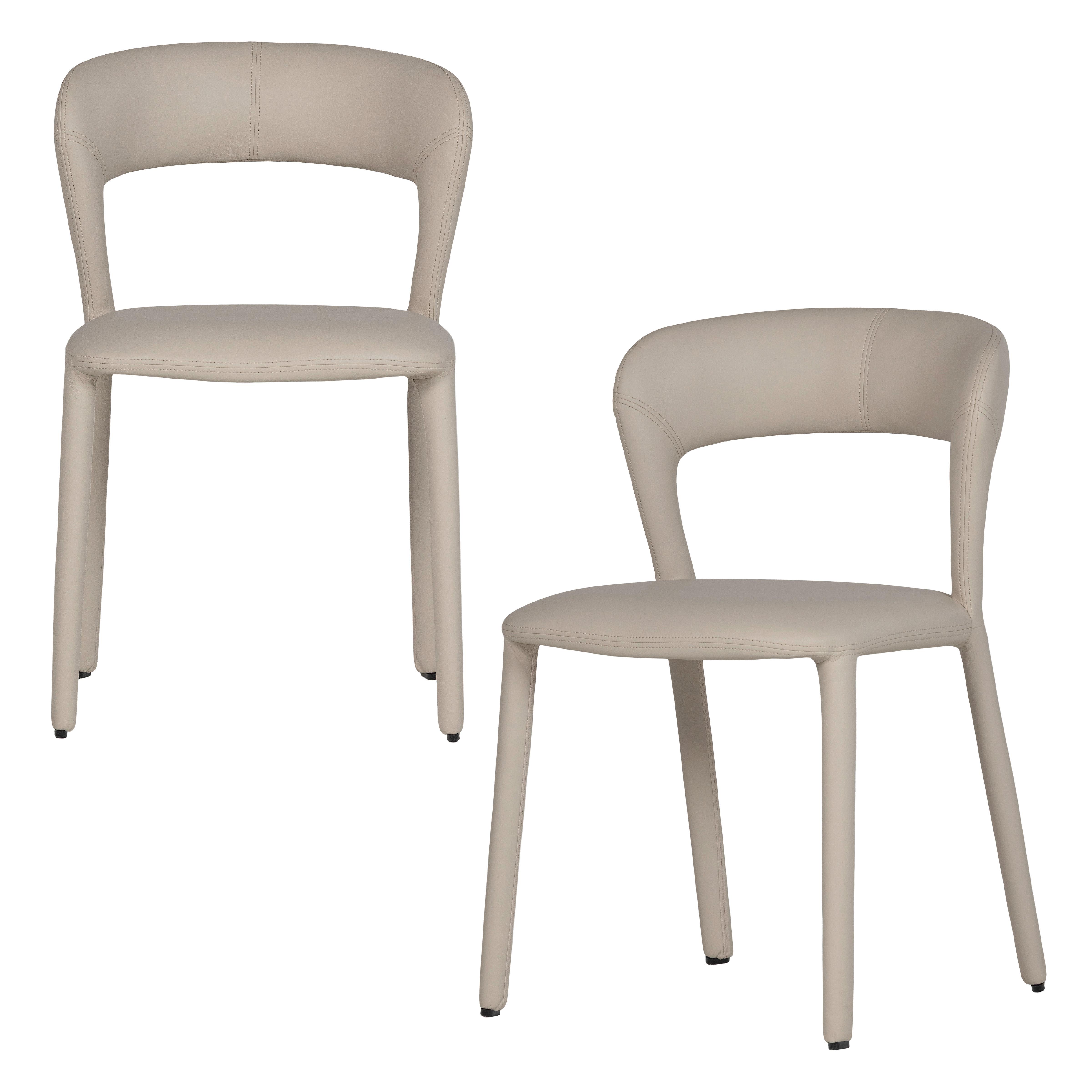 Stuhl-Set Noble Beige B: 51cm - Beige, MODERN, Kunststoff/Textil (51/76/56cm) - Livetastic