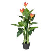 Kunstpflanze Guzmania ca. 40cm - Schwarz/Orange, Trend, Kunststoff (40cm) - P & B