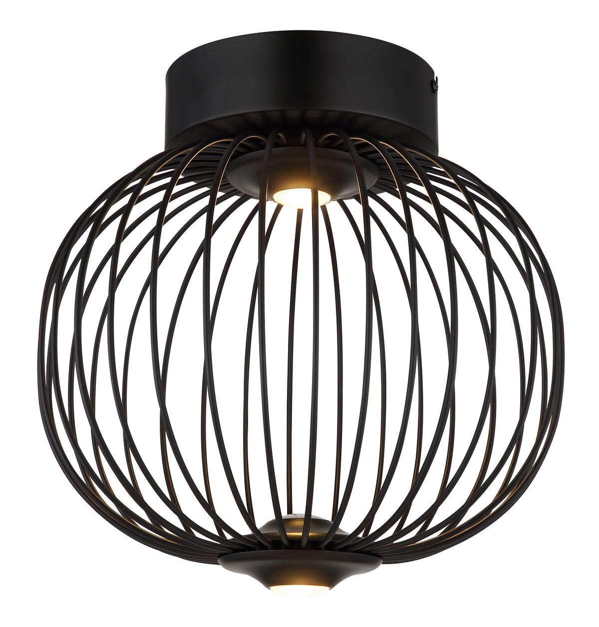 LED-Deckenleuchte Galway Schwarz max. 15 Watt - Schwarz, Basics, Kunststoff/Metall (30/30cm) - Globo