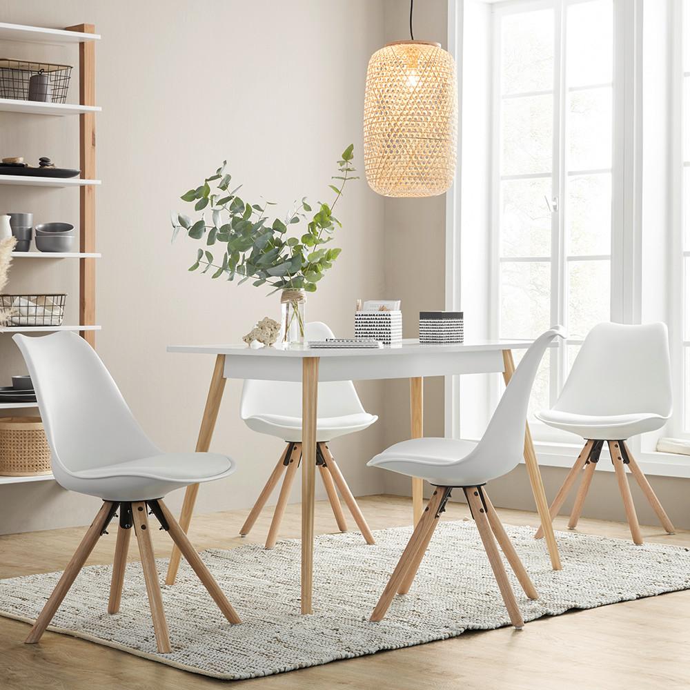 MATBORD ANOUKA -BASED- - vit/naturfärgad, Modern, trämaterial/trä (110/76/70cm) - Based