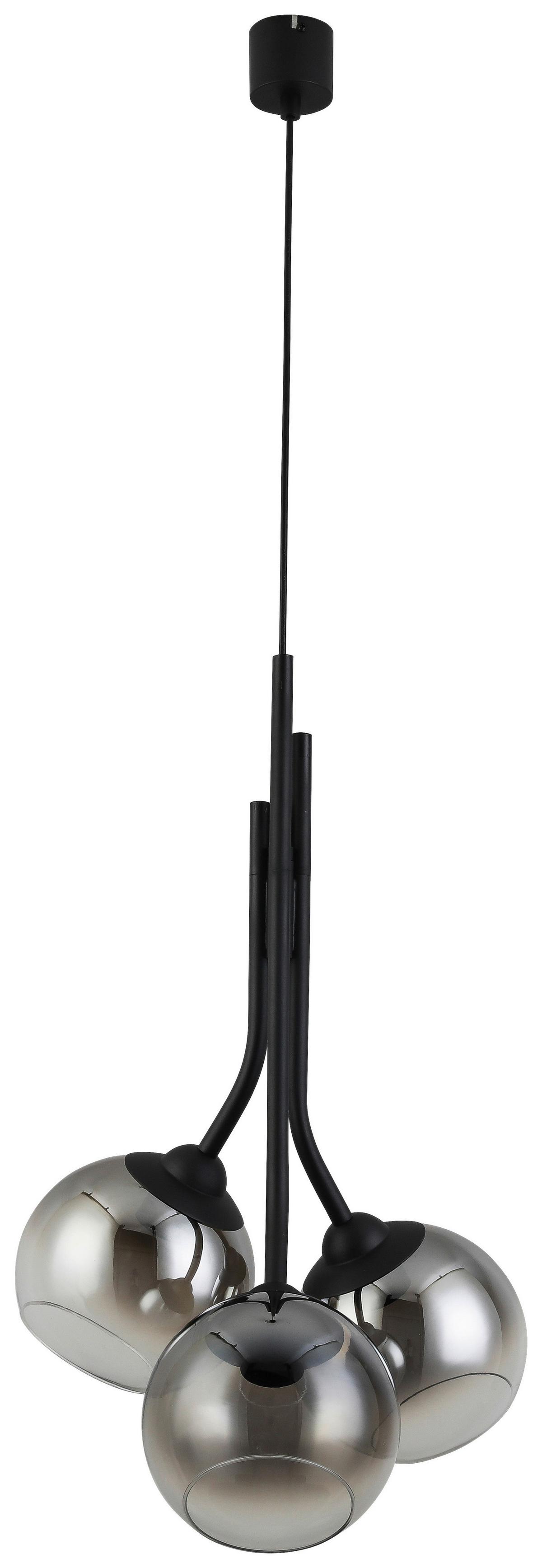 Függőlámpa Kian - fekete, Modern, műanyag/Üveg (40/120cm) - Visiona