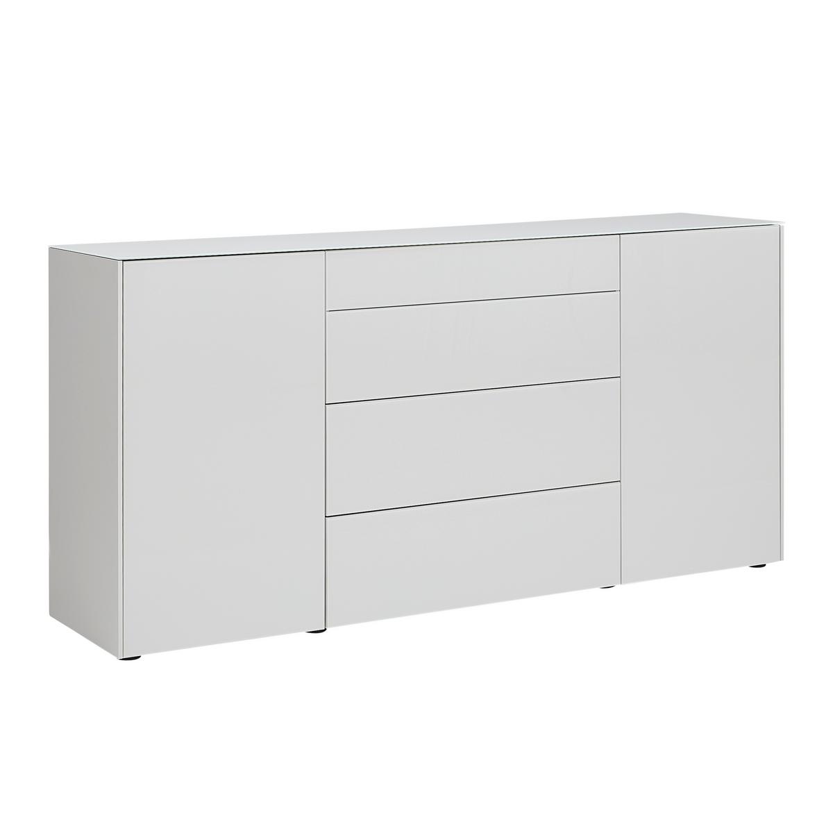Sideboard Silverstone Grau - Schwarz/Grau, MODERN, Glas/Holzwerkstoff (179/89/42cm) - Premium Living