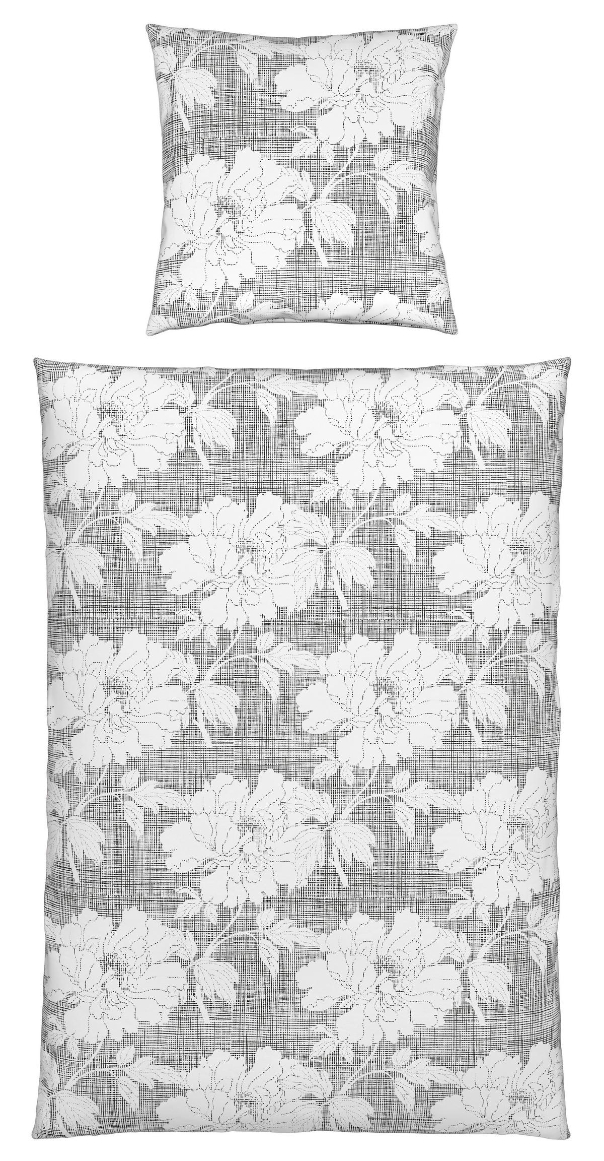 Bettwäsche Gundi XL Schwarz/Weiß ca. 155x220cm - Schwarz/Weiß, ROMANTIK / LANDHAUS, Textil (155/220cm) - Mömax