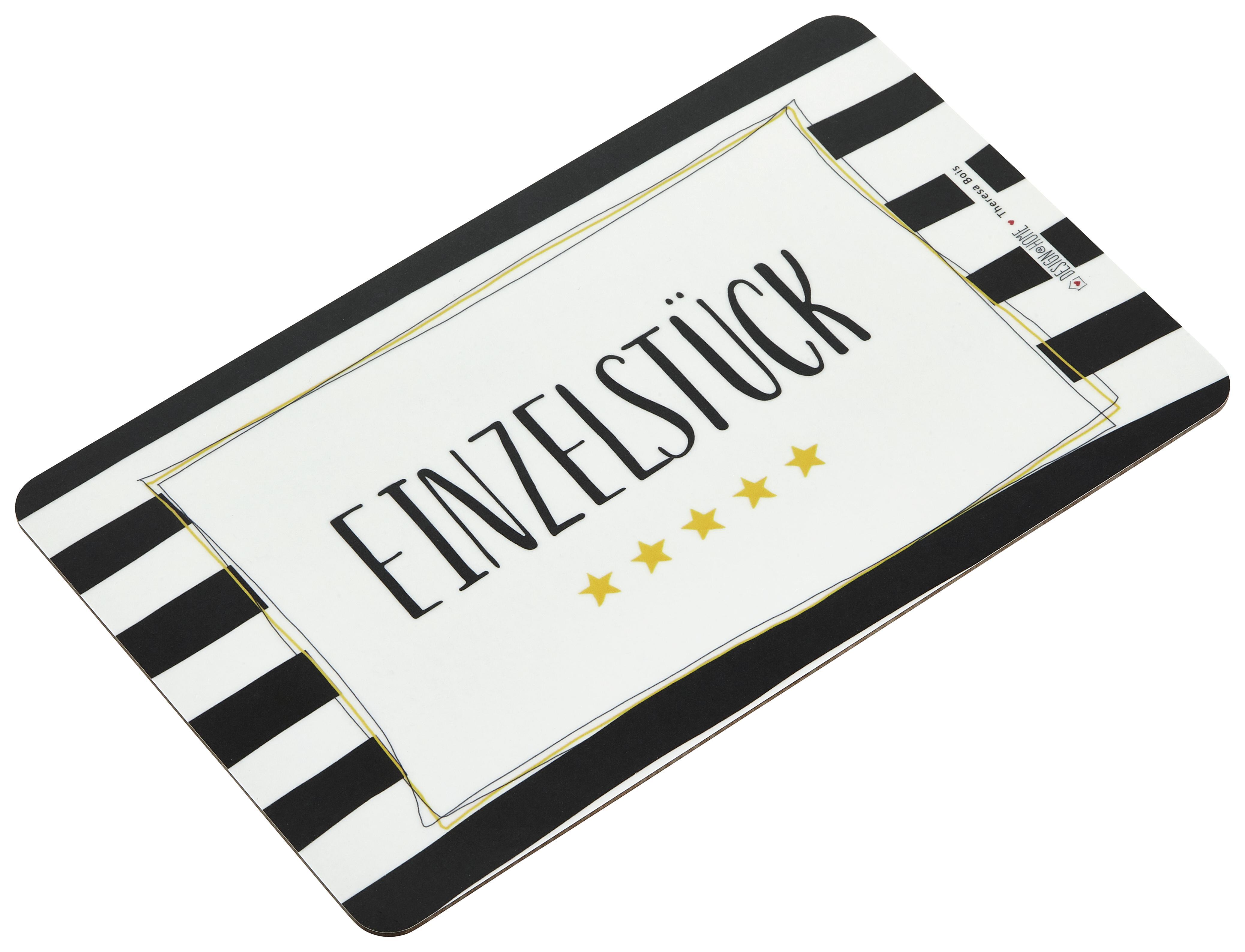 Schneidebrett Einzelstück in Weiß - Goldfarben/Schwarz, KONVENTIONELL, Kunststoff (23,5/14,3/1,5cm)