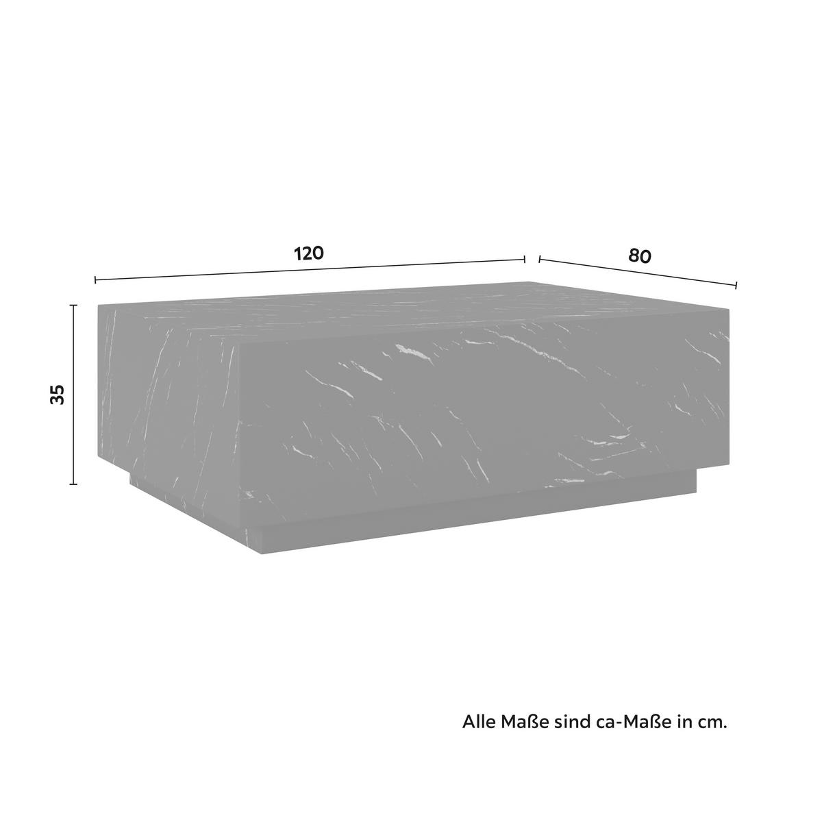 Klubska Miza Ellis, Črna, Videz Marmorja - črna, Moderno, leseni material (120/35/80cm) - Bessagi Home