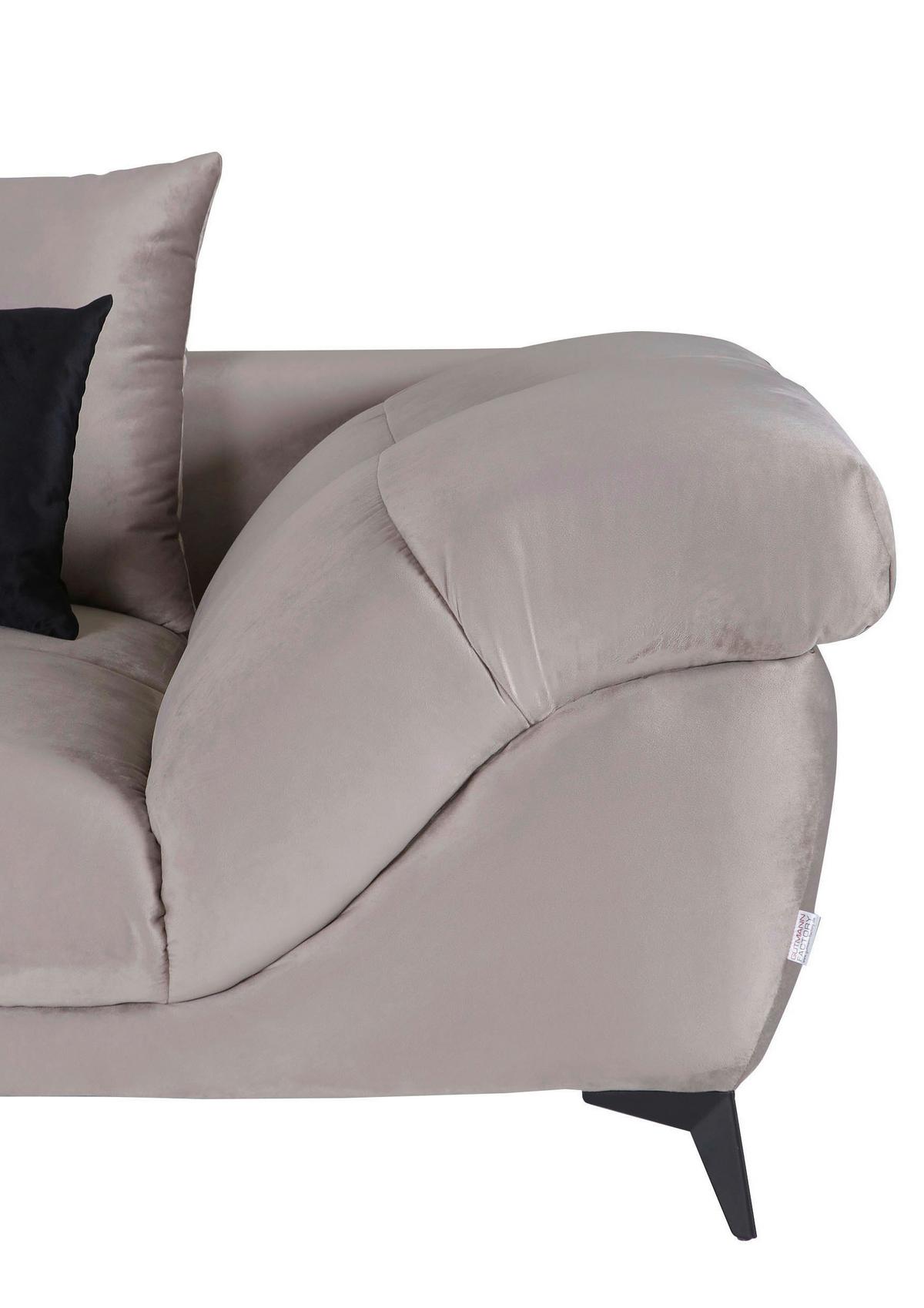 NAROŻNIK YANIS - jasnoszary/czarny, Modern, metal/tkanina (183/312cm) - Mömax