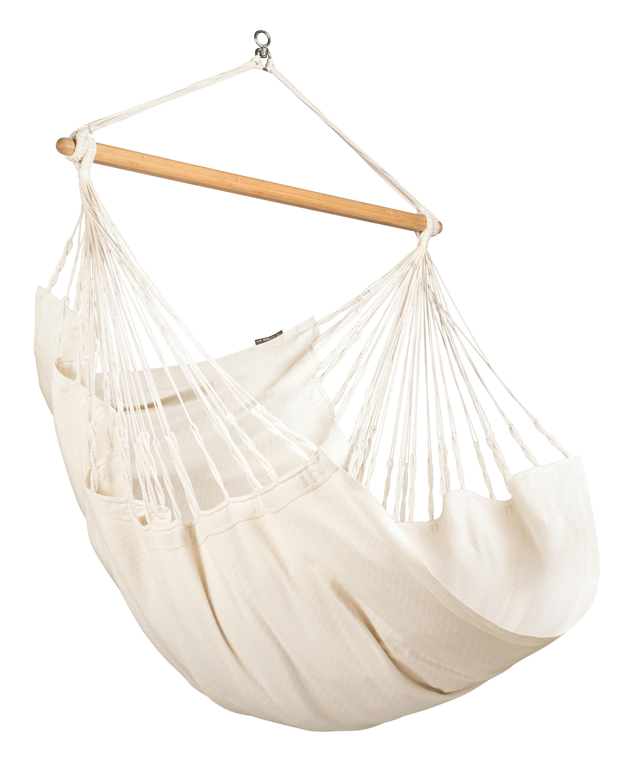Hängesessel Comfort Hammock Chair Weiß - Weiß, KONVENTIONELL, Holz/Textil (110/160/180cm) - La Siesta
