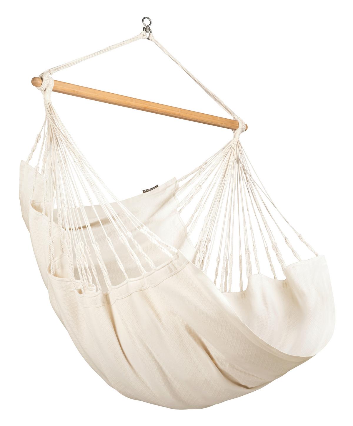 Hängesessel Comfort Hammock Chair Weiß - Weiß, KONVENTIONELL, Holz/Textil (110/160/180cm) - La Siesta