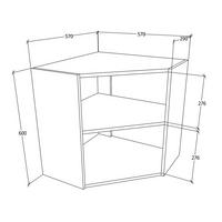 Kotna Zgornja Omarica Esilo, Siva, Bela - bela/barve aluminija, Konvencionalno, kovina/leseni material (57/60/57cm) - MID.YOU