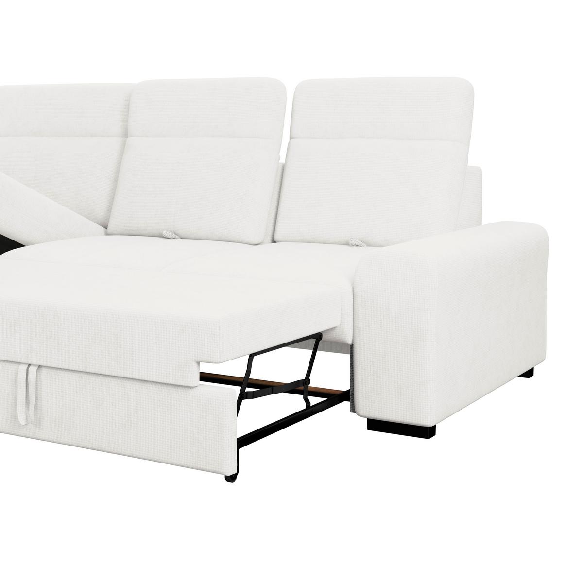 Kutna Garnitura Malaga - bijela/crna, Konvencionalno, tekstil/drvo (203/286cm) - Ondega