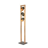 Stehleuchte Bell in Grau/Goldfarben max.25 Watt - Goldfarben/Grau, Natur, Holz/Metall (25/150/25cm) - Trio Leuchten