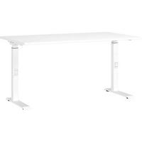 Schreibtisch Ribera in Weiss - Weiss, Modern, Holzwerkstoff/Metall (140/80/68-91cm) - Premium Living