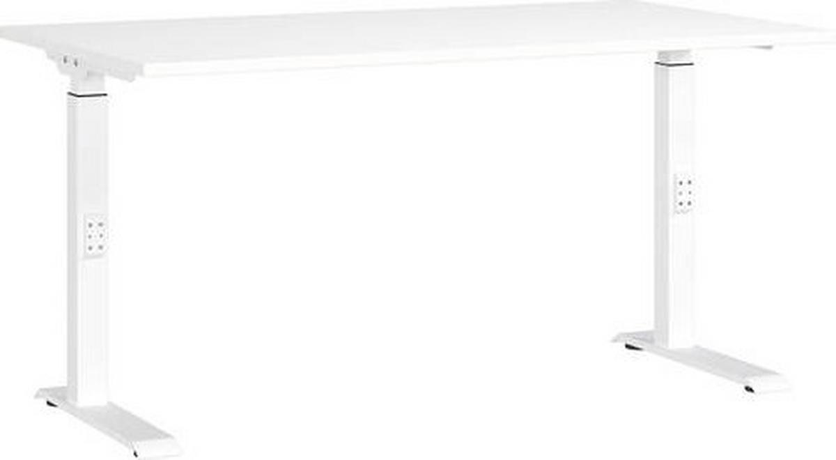 Schreibtisch Ribera in Weiss - Weiss, Modern, Holzwerkstoff/Metall (140/80/68-91cm) - Premium Living