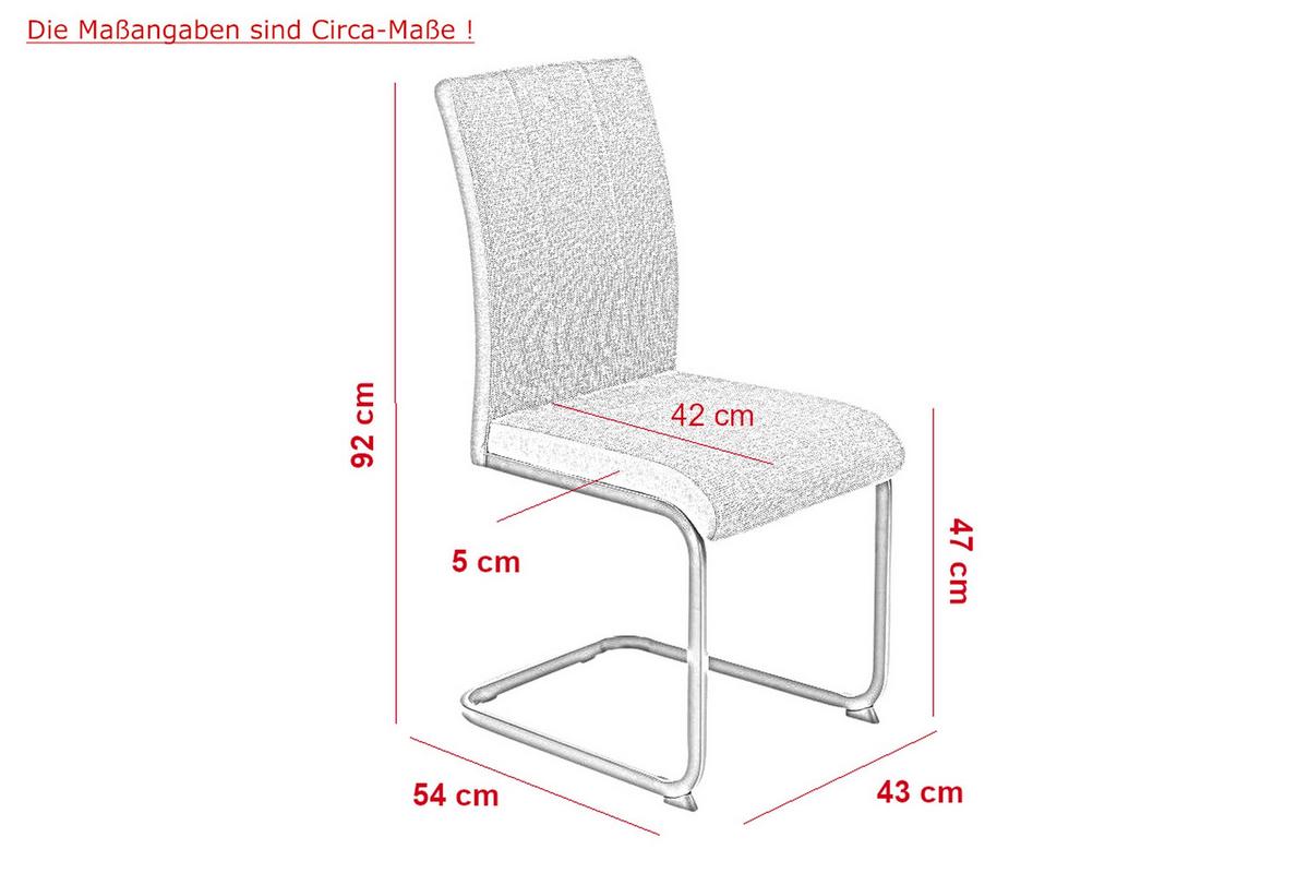 SCHWINGSTUHL-SET LINN S 4ER-SET - Schwarz/Braun, MODERN, Textil/Metall (43/92/52cm) - MID.YOU
