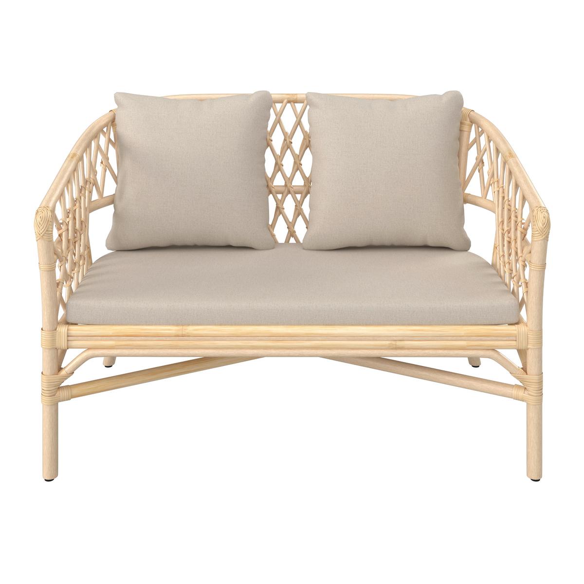 KOMPLET MEBLI TARASOWYCH CALIFORNIA - kolor naturalny, Natur, drewno (62/121/98/80/80/51/71/71/58cm) - Ambia Garden