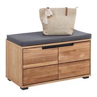 Garderobenbank Lola in Wildeiche - Wildeiche/Schwarz, LIFESTYLE, Holz/Holzwerkstoff (80/47/40cm) - ecoTree