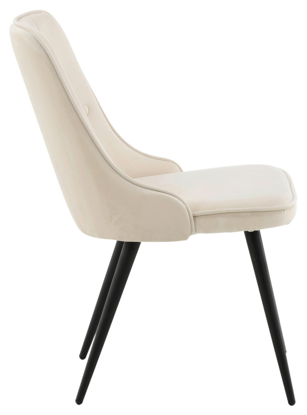 STUHL-SET VELVET DELUXE - Beige/Schwarz, Design, Kunststoff/Textil (50/88.5/66cm) - Livetastic
