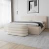 BÄNK LORENA - cremefärgad, Modern, trä/textil (110/47/45cm) - Bessagi Home