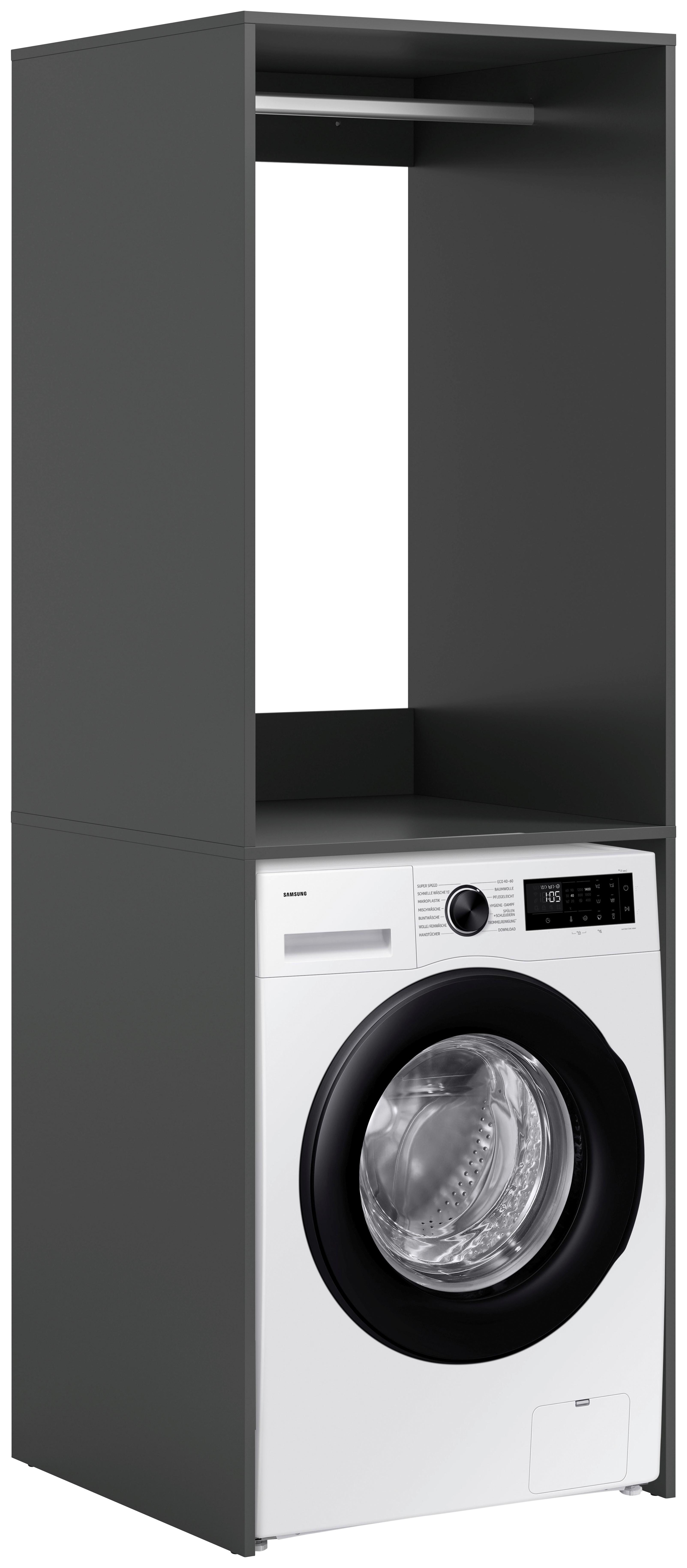 Waschmaschinenschrank Free Anthrazit - Anthrazit/Weiß, Basics, Holzwerkstoff/Kunststoff (66/195/60cm) - MID.YOU