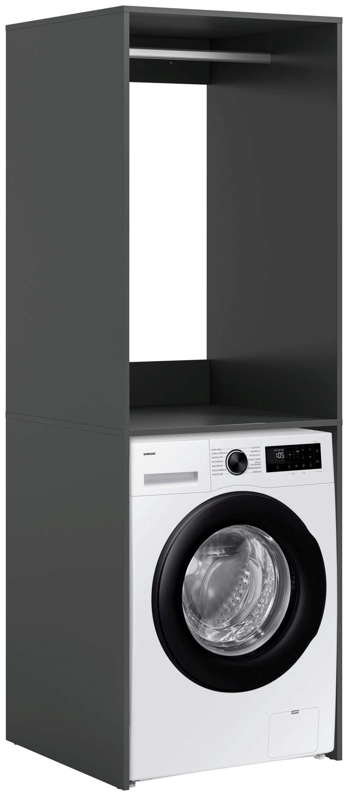 Waschmaschinenschrank Free Anthrazit - Anthrazit/Weiß, Basics, Holzwerkstoff/Kunststoff (66/195/60cm) - MID.YOU