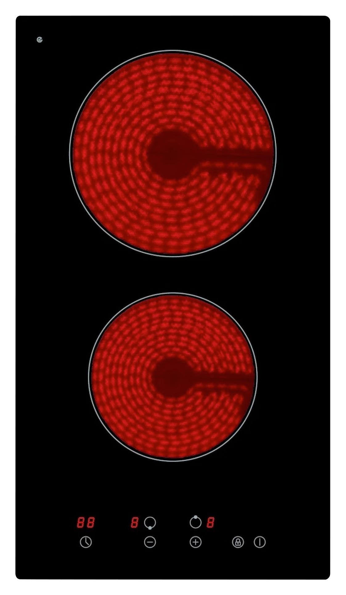 Glaskeramikkochfeld EB-GK-2TCG Schwarz - MODERN, Glas (29/5,1/52cm) - PKM