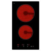 Glaskeramikkochfeld EB-GK-2TCG Schwarz - MODERN, Glas (29/5,1/52cm) - PKM