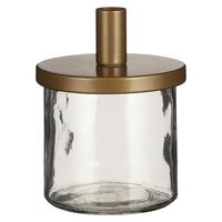 Gyertyatartó Elena - aranyszínű, Romantik / Landhaus, Üveg/fém (10,5/14cm)