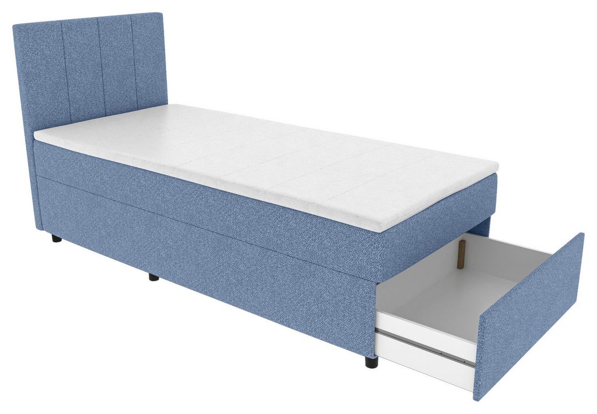 Boxbett Odin Blau ca. 120x200cm - Blau/Schwarz, KONVENTIONELL, Kunststoff/Textil (120/200cm) - Based