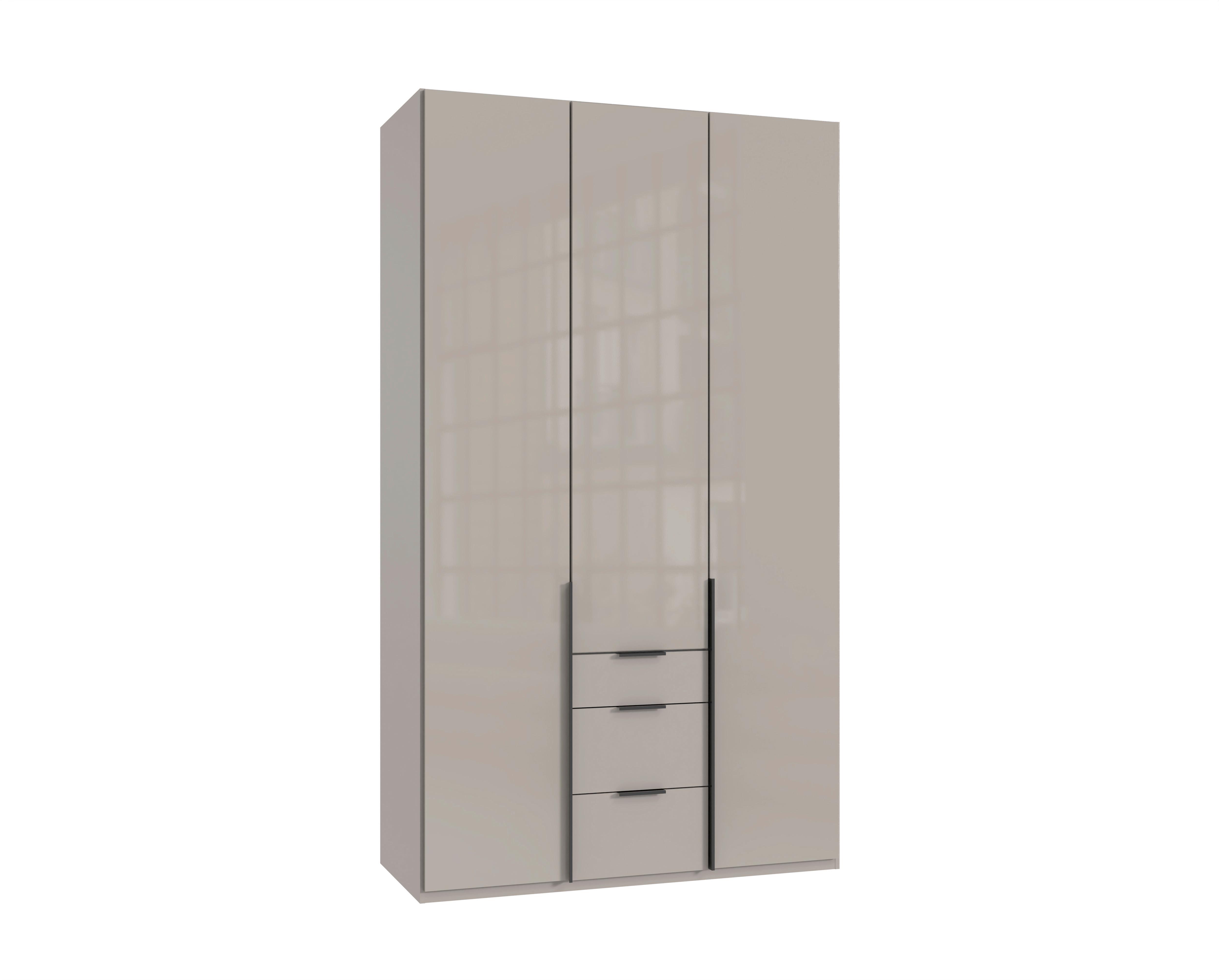 Ormar S Klasičnim Staklenim Vratima New York - sahara/siva, Konvencionalno, staklo/drvni materijal (135/236/58cm) - Premium Living