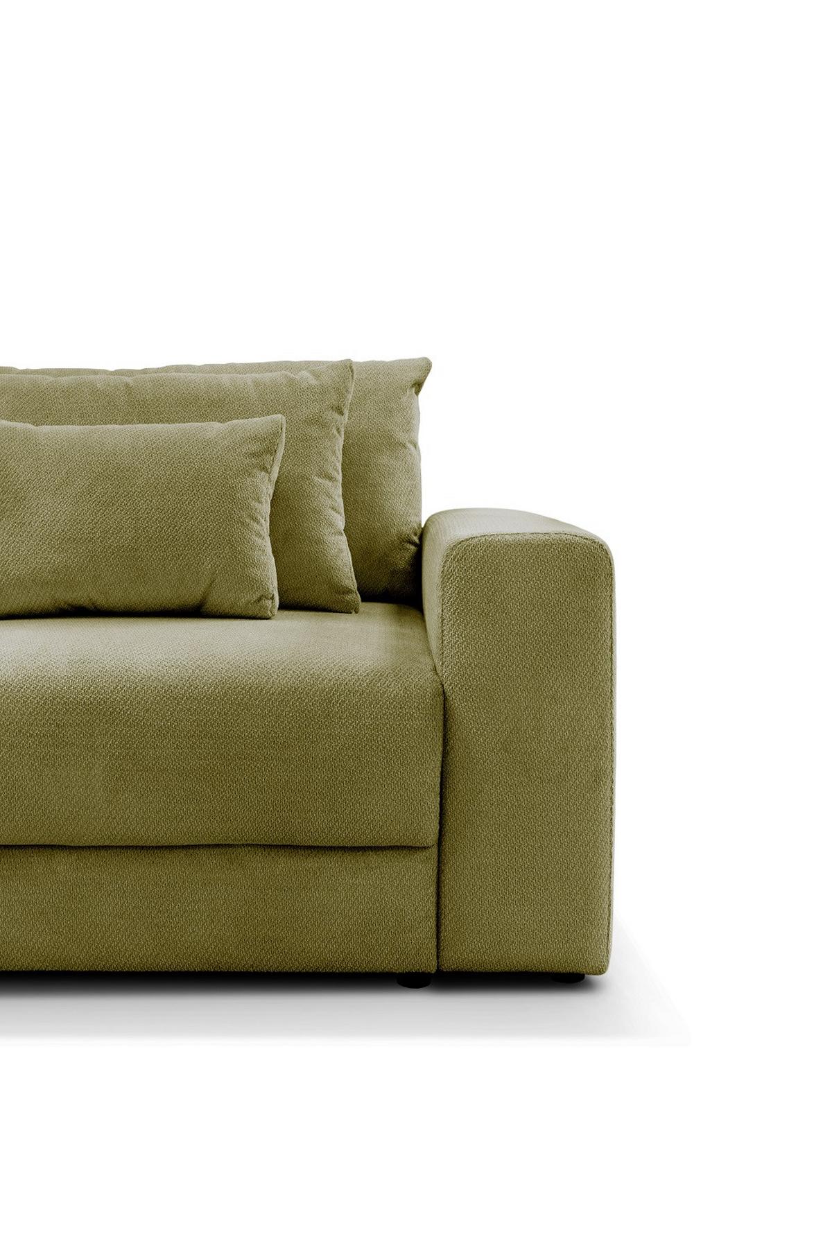 Kanapéágy Mega - olívazöld, Modern, faalapú anyag/textil (255/94/126cm) - Premium Living