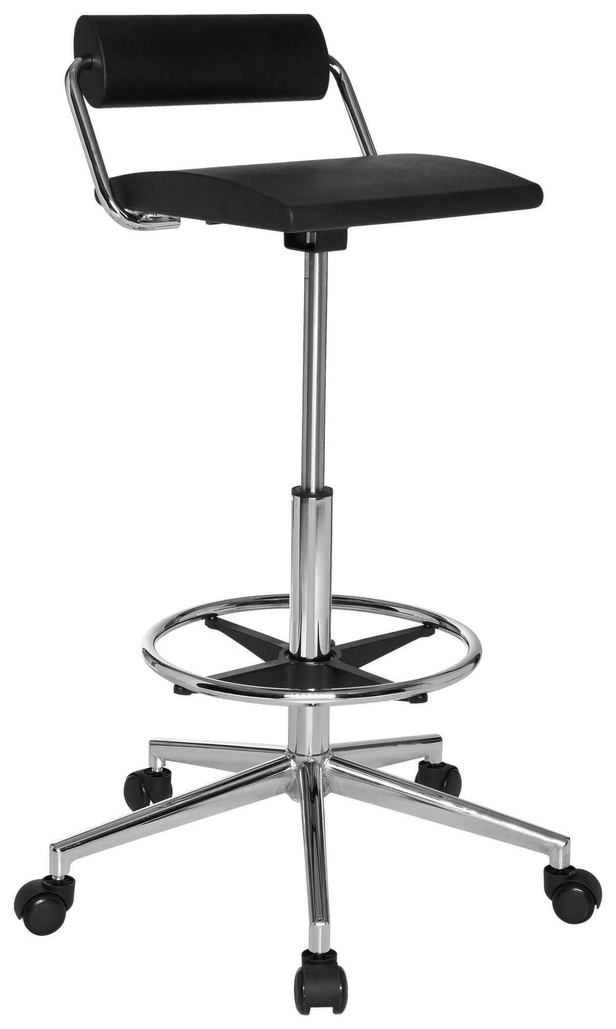 Bürohocker Top Work 28 Schwarz - Schwarz, MODERN, Kunststoff/Metall (62/80/62cm) - MID.YOU