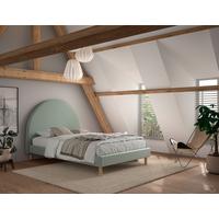 Kinder-/Juniorbett Moon ca. 140x200 cm Grün - Naturfarben/Grün, ROMANTIK / LANDHAUS, Holz/Textil (140/200cm) - MID.YOU