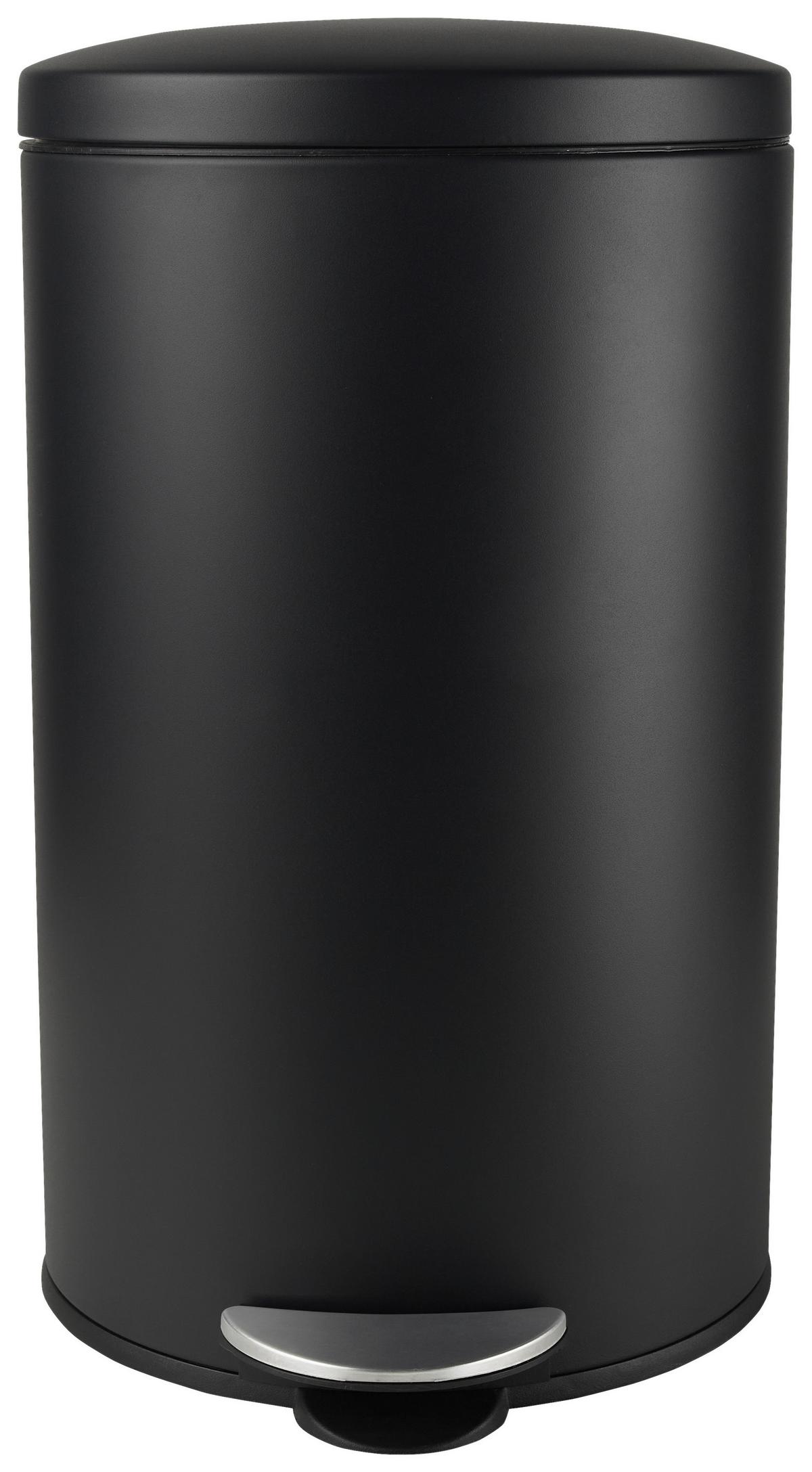 Treteimer James in Schwarz ca. 20 l - Schwarz, KONVENTIONELL, Kunststoff/Metall (29/47,5cm) - Modern Living