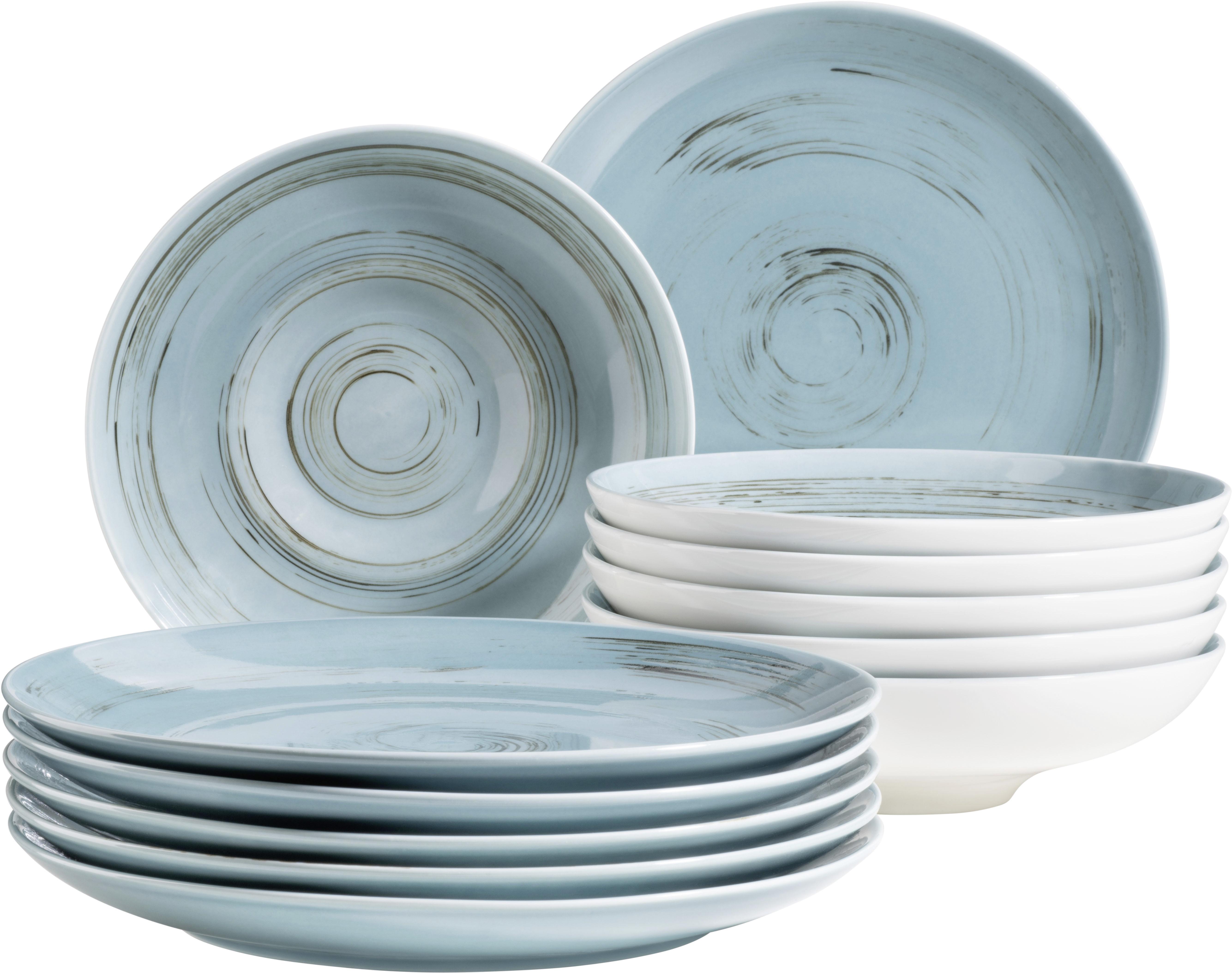 Tafelservice Derby aus Porzellan, 12-teilig - Blau, Basics, Keramik (32/32/30cm) - Mäser