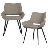 ARMLEHNSTUHL-SET Parade Sandfarben B: 58cm - Sandfarben/Schwarz, MODERN, Textil/Metall (58/83/55cm) - Livetastic