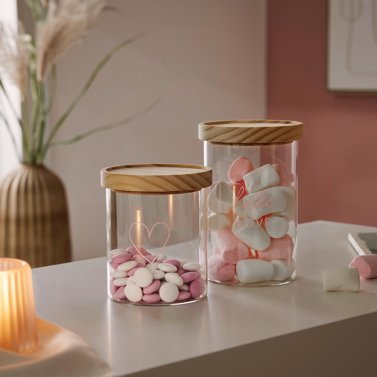 Dekor Doboz Lotte - rózsaszín/átlátszó, Romantik / Landhaus, Üveg/fa (11/12,5cm) - Modern Living