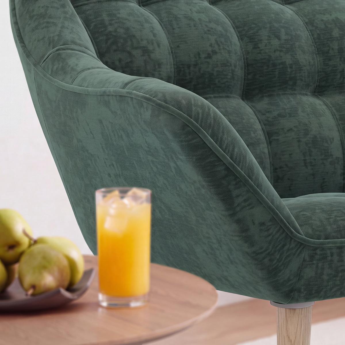 Kétüléses Kanapé Monique - zöld, Modern, textil/fa (126/74/76cm) - Bessagi Home