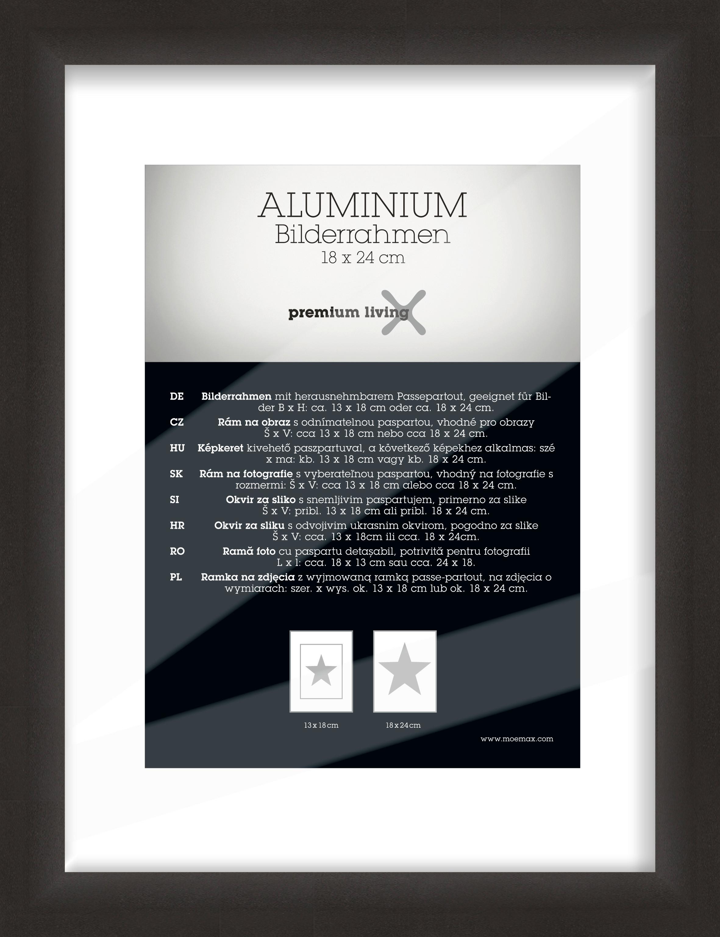 Okvir Za Slike Aluminium - črna, Basics, kovina (21,1/27,1/2,2cm) - Premium Living