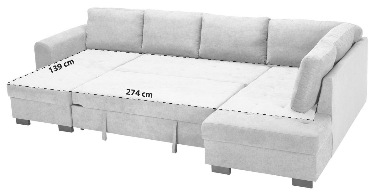 Canapea modulară MALTE - verde/gri, Modern, textil (155/305/178cm) - Luca Bessoni