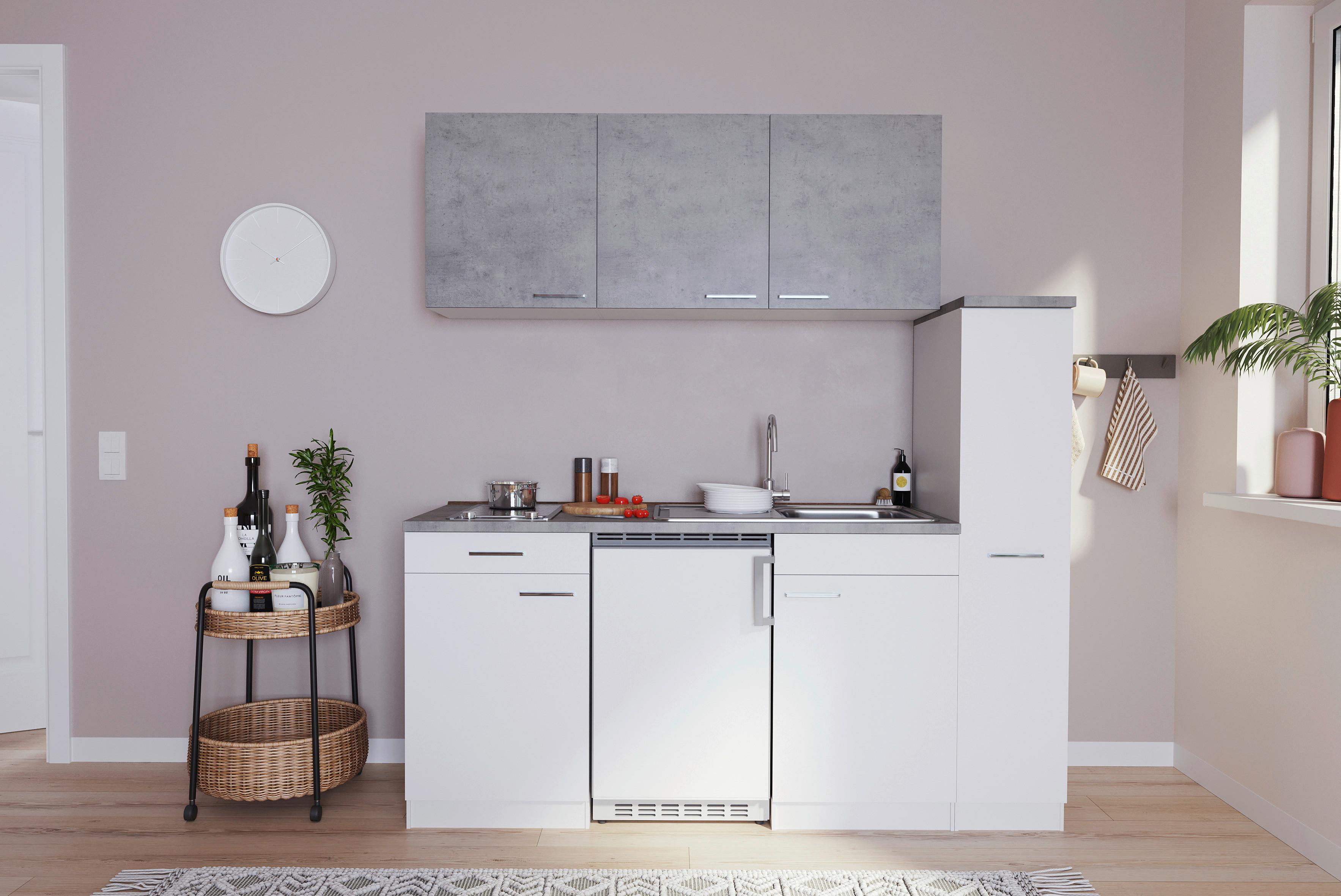 Kuhinjski Blok Z Aparati Economy, Bela, Siva - bela/svetlo siva, Moderno, leseni material (180cm) - Respekta