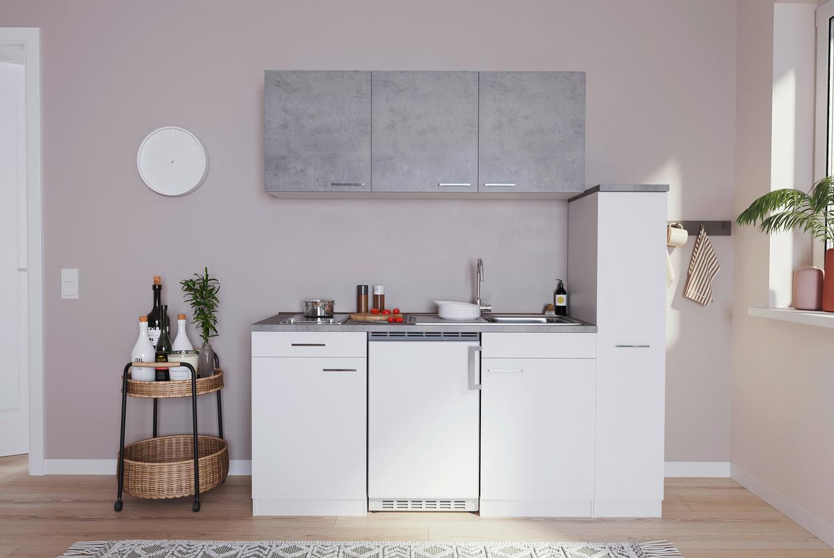 Kuhinjski Blok Z Aparati Economy, Bela, Siva - bela/svetlo siva, Moderno, leseni material (180cm) - Respekta