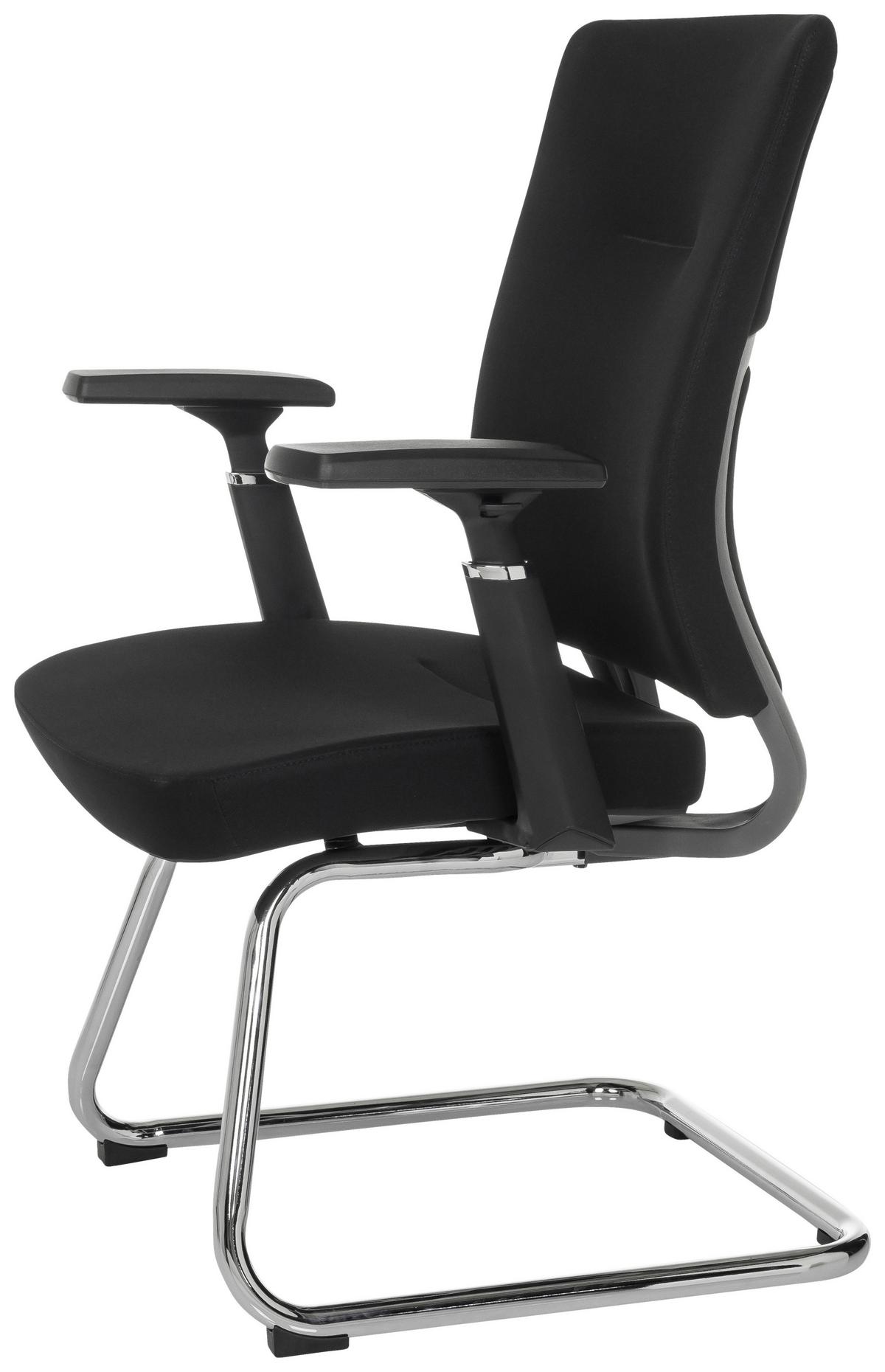 Konferenčni Stol Captivo Pro V, Črna - srebrne barve/črna, Moderno, kovina/tekstil (67cm) - MID.YOU