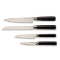 Messerset Damaszener Silberfarben 4-teilig - Silberfarben, Basics, Holz/Metall - Echtwerk
