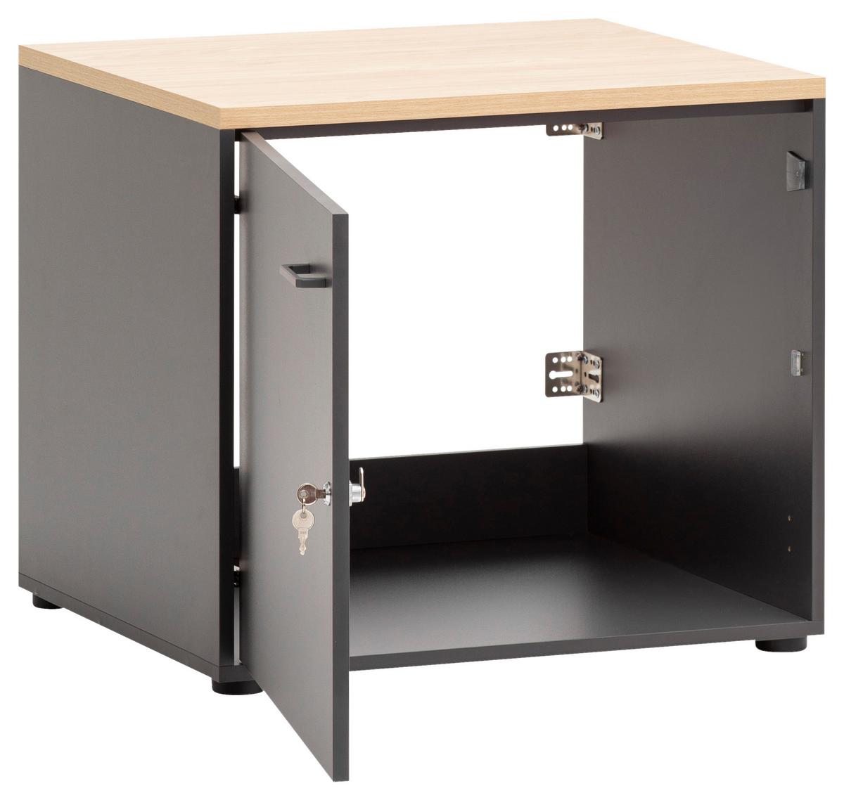 Mehrzweckschrank Solea Anthrazit/Eiche - Eichefarben/Anthrazit, MODERN, Holzwerkstoff/Kunststoff (67,1/60/60cm) - MID.YOU