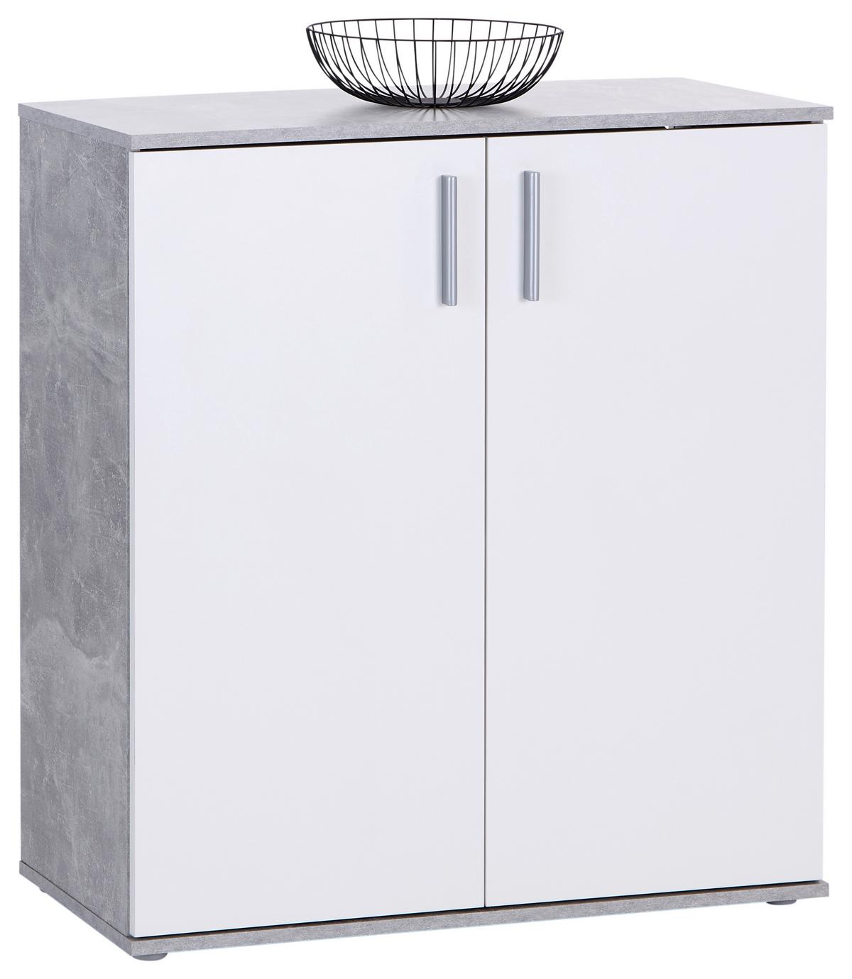 Komoda Ina 01, Bela, Siva - bela/barve aluminija, Moderno, umetna masa/leseni material (88,2/94,8/38,3cm) - Mömax