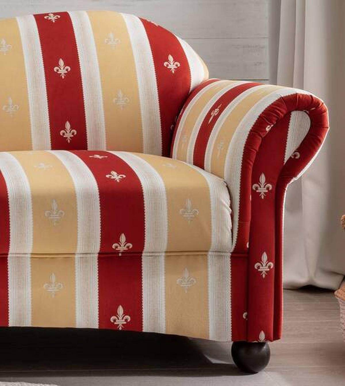 Ottomane Torello Rot Mikrofaser - Wengefarben/Rot, KONVENTIONELL, Holz/Textil (190/84/86cm) - Livetastic
