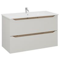 Waschbeckenunterschrank Mallorca Kaschmir/Eiche - Kaschmir/Weiß, MODERN, Keramik/Holzwerkstoff (100/62/46cm) - Based