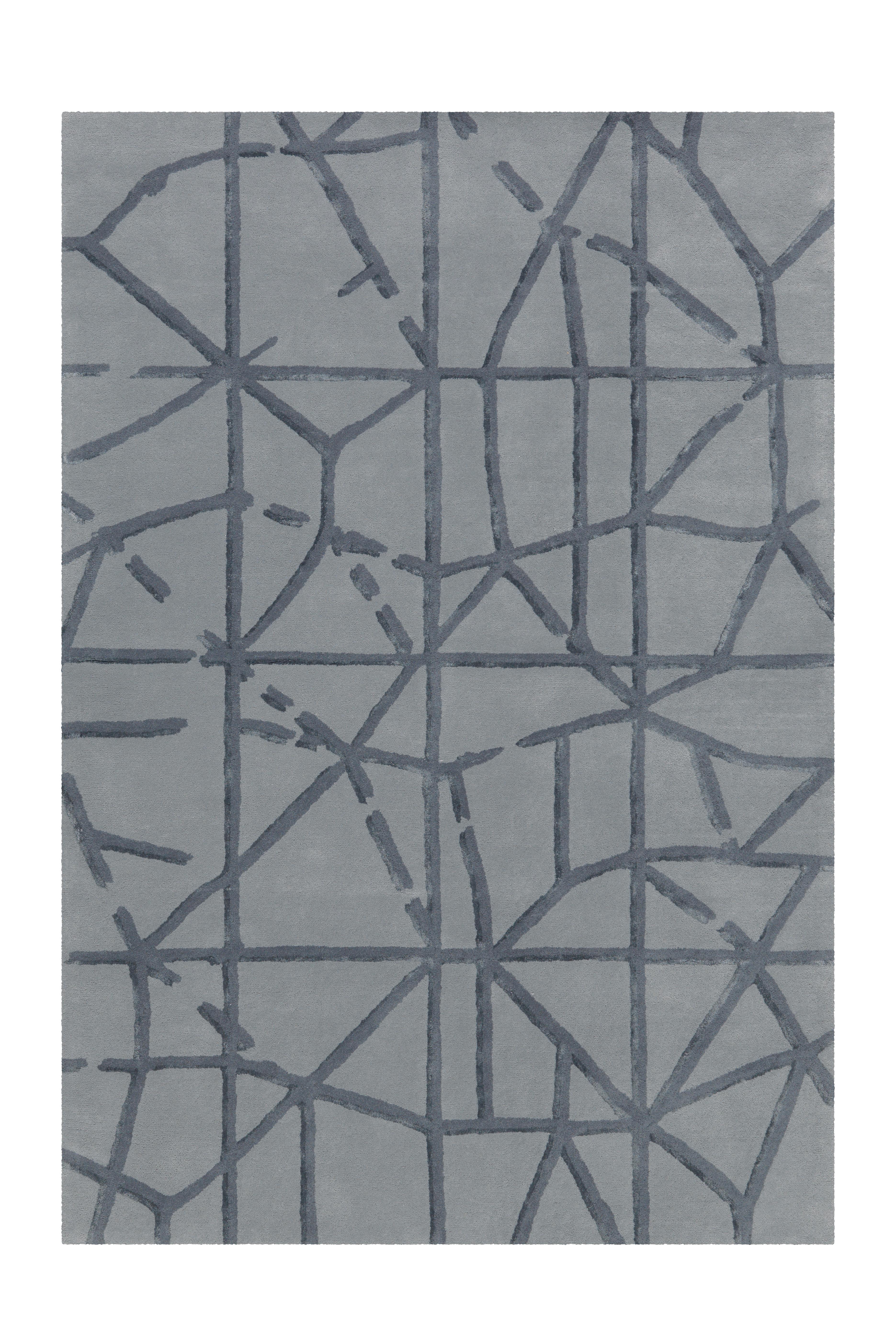 Flachwebeteppich Satin 8063 Grau 120cm X 180cm - Grau, Basics, Textil (120/180cm) - Kayoom