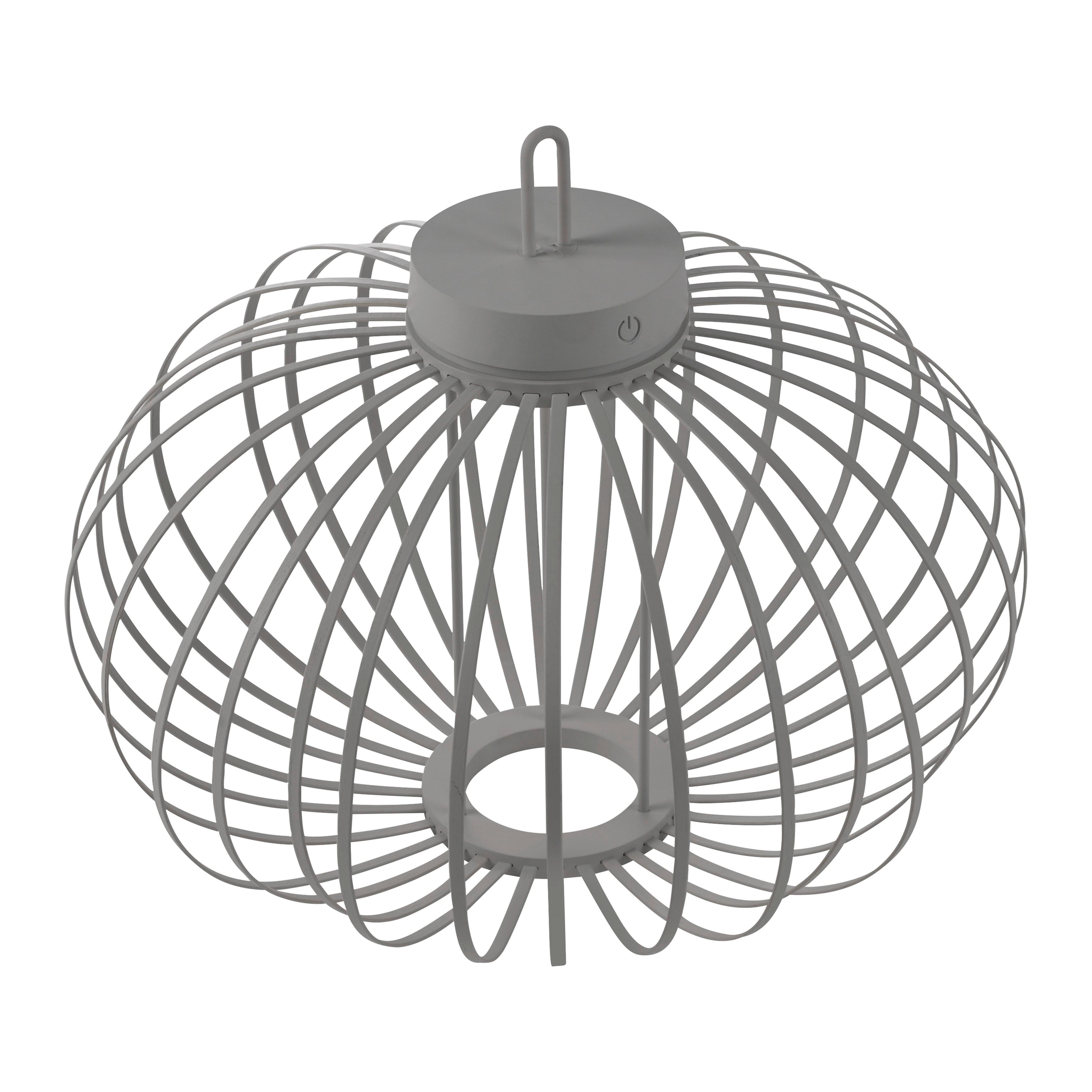 Akku-Tischleuchte Greige max. 1,5 Watt - Greige, Design, Holz/Kunststoff (46/46/37cm)